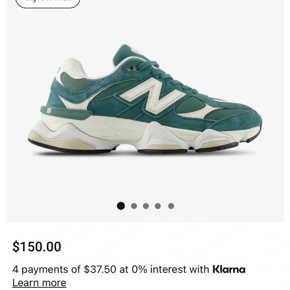 New Balance 9060 green Sneakers - Picture 3 of 7